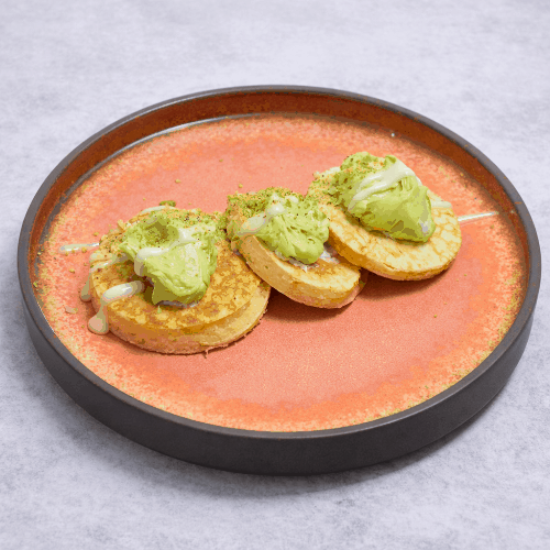 Фото Панкейки с фисташковым творожным кремом